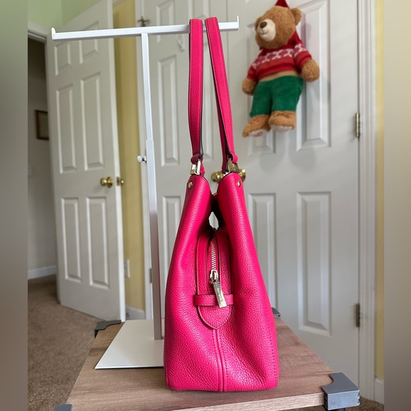 Kate Spade Leila Triple Compartment Shoulder Bag Leather Bright Rose - Picture 5 of 10